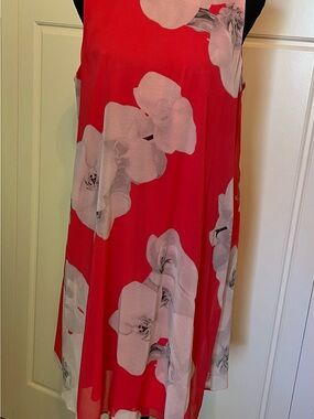 Calvin Klein Coral Floral Slip Dress - Sz 12